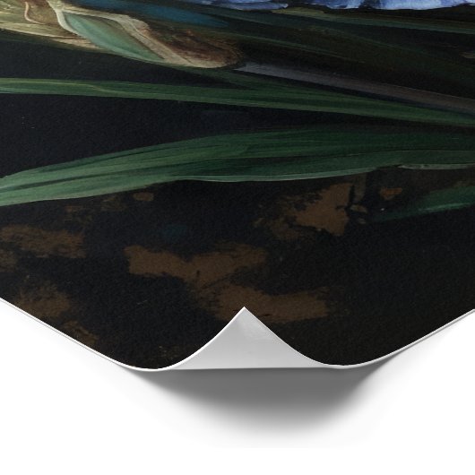 Blue Iris Blume Art Print Poster (Ecke)