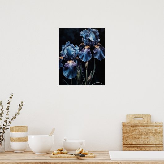 Blue Iris Blume Art Print Poster (Küche)