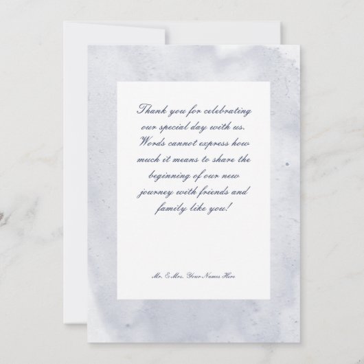 Blue Iris Blume Blue Modern Dankeschön Karte (Rückseite)