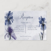 Blue Iris Blume Blue Modern Empfang Card Begleitkarte (Vorderseite)