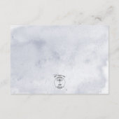 Blue Iris Blume Blue Modern Empfang Card Begleitkarte (Rückseite)