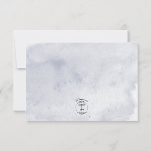 Blue Iris Blume Blue Modern Response Card RSVP Karte (Rückseite)