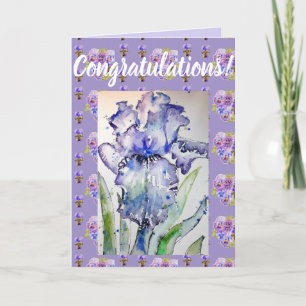 Blue Iris Blume Blumenkongatulationen Art Card Karte