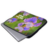 Blue Iris Blume Botanisches Foto Laptopschutzhülle (Vorne Knopf)