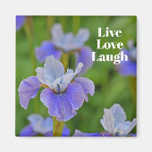 Blue Iris Blume Botanisches Foto Motivierend Magnet (Vorne)