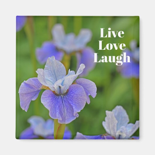 Blue Iris Blume Botanisches Foto Motivierend Magnet (Vorne)