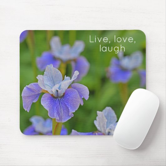 Blue Iris Blume Botanisches Foto Mousepad (Mit Mouse)