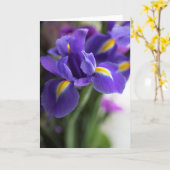 Blue Iris Blume Bouquet Karte (Gelbe Blume)