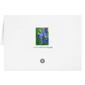 Blue Iris Blume Dinner Tischnummer Card. (Rückseite Horizontal)
