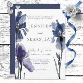Blue Iris Blume Einladung Hochzeit