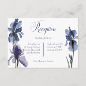 Blue Iris Blume Hochzeitsempfang Begleitkarte (Vorderseite)
