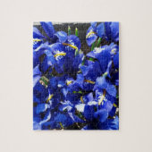 Blue Iris Blume im Garten Puzzle (Vertikal)