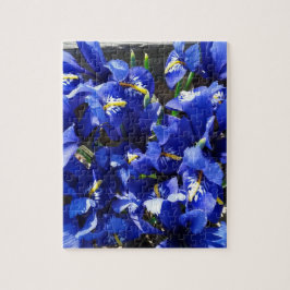 Blue Iris Blume im Garten Puzzle