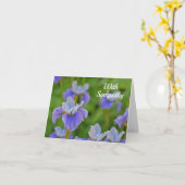 Blue Iris Blume mit Beileid Condolence Karte (Gelbe Blume)