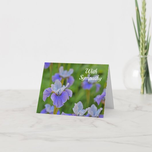 Blue Iris Blume mit Beileid Condolence Karte (Vorderseite)