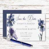 Blue Iris Blume Moderne Hochzeit Save The Date