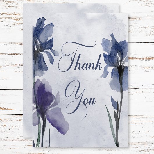 Blue Iris Blume Modernes Blue Wedding Dankeskarte