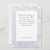 Blue Iris Blume Modernes Blue Wedding Dankeskarte (Rückseite)