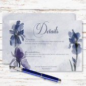 Blue Iris Blume Modernes Blue Wedding Details Begleitkarte