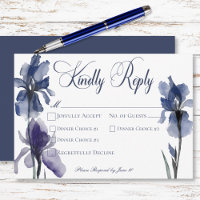 Blue Iris Blume Modernes Hochzeitsessen