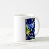 Blue Iris Blume Original Aquarellmalerei Kaffeetasse (VorderseiteRechts)