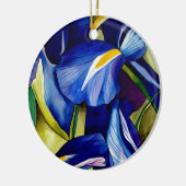 Blue Iris Blume Original Aquarellmalerei Keramikornament (Links)