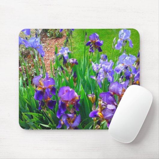 Blue Iris Blume Patch Mousepad (Mit Mouse)