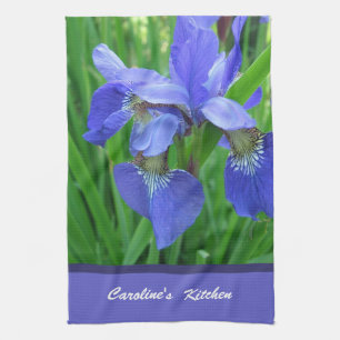 Blue Iris Blume personalisieren Küchenturm Küchentuch