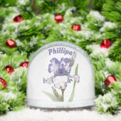 Blue Iris Blume Personalisierte botanische Kunst Schneekugeln (Weihnachten)