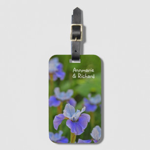Blue Iris Blume Portrait Personalisiert Gepäckanhänger