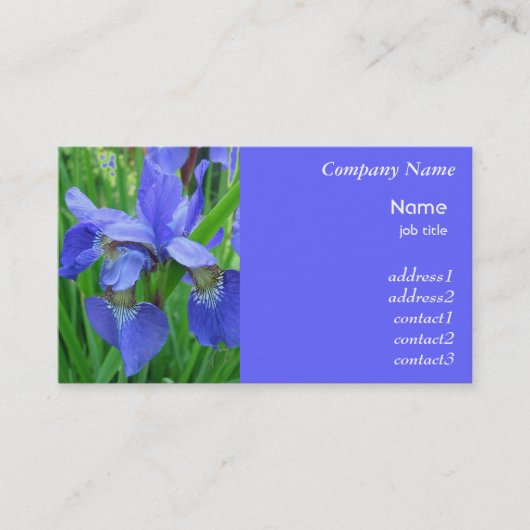 Blue Iris Blume Visitenkarte (Vorderseite)