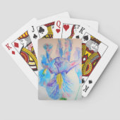 Blue Iris Blume Wasserfarbene Set Spielkarten (Rückseite)