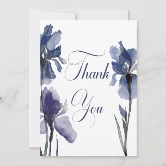 Blue Iris Blume Wedding Dankeskarte (Vorderseite)