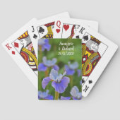 Blue Iris Blumen Portrait Jahrestag Spielkarten (Rückseite)