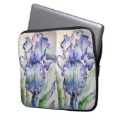 Blue Iris Blumenstrauß-Blume Laptopschutzhülle (Vorderseite Links)