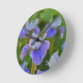 Blue Iris Botanische Blume Wall Clock Runde Wanduhr (Winkel)
