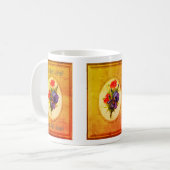 Blue Iris Bouquet Vintage Kunst Personalisiert Kaffeetasse (Vorderseite Links)