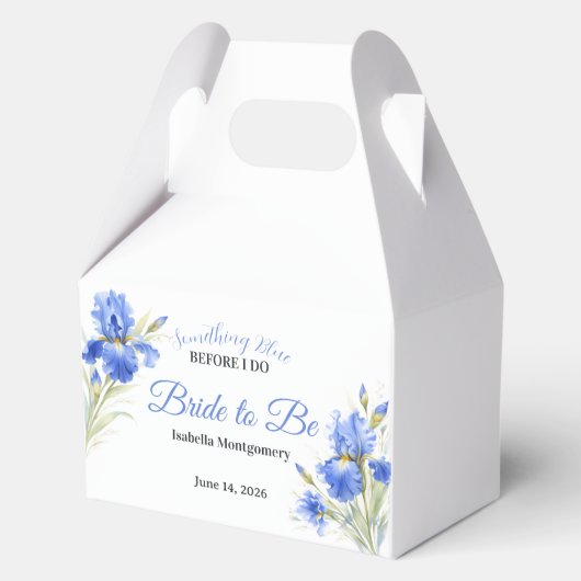 Blue Iris Bride to Be Something Blue Bridal Shower Geschenkschachtel (Vorderseite)