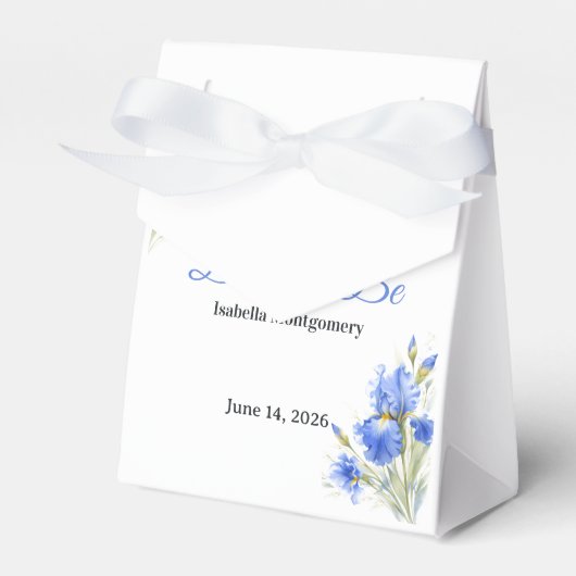 Blue Iris Bride to Be Something Blue Bridal Shower Geschenkschachtel (Vorderseite)