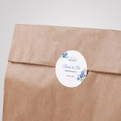 Blue Iris Bride to Be Something Blue Bridal Shower Runder Aufkleber