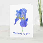 Blue Iris Denken Sie an Ihre Faltkarte Karte (Vorderseite)