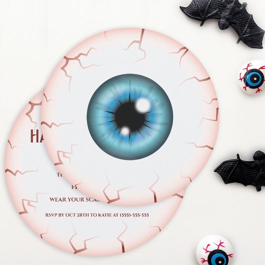 Blue Iris Eyeball Bloodshot Eye Halloween-Party Einladung