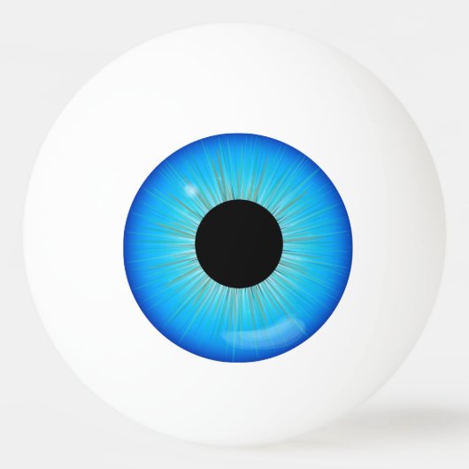 Blue Iris Eyeball Tischtennisball (Vorderseite)