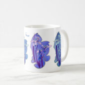 Blue Iris floral Art Personalisiert Kaffeetasse (VorderseiteRechts)