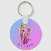 Blue Iris floral Art Personalisiert Schlüsselanhänger (Vorderseite)