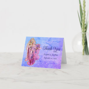 Blue Iris floral Art Personalisiert Wedding Dankeskarte