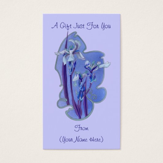 Blue Iris floral Design Personalisierte Geschenkka (Vorderseite)