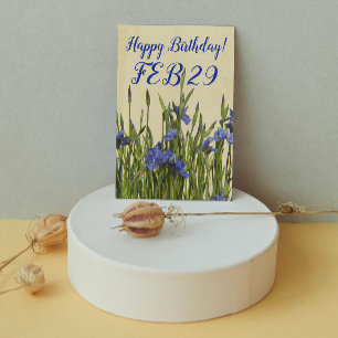 Blue Iris floral Leap Tag Geburtstag Karte