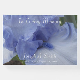 Blue Iris floral Memorial Service Gästebuch