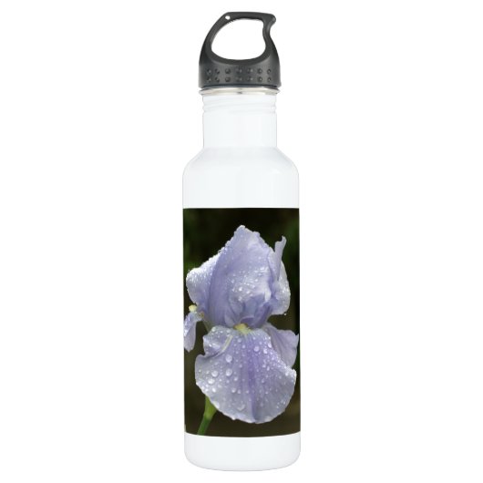 Blue Iris Floral Trinkflasche (Vorderseite)